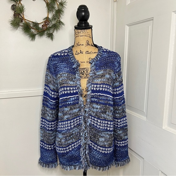 Chico's Structured Fringe Cardigan - Picture 1 of 14